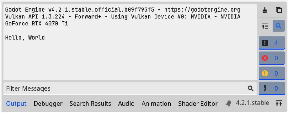 Вывод Hello, World